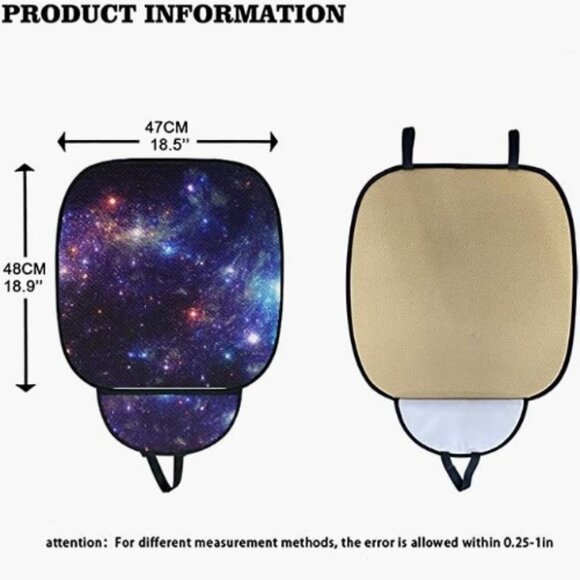 Car Seat Bottom Covers Cushion Pad Mat Breathable Polyester Mat, 1 Pair, Galaxy - Picture 5 of 7